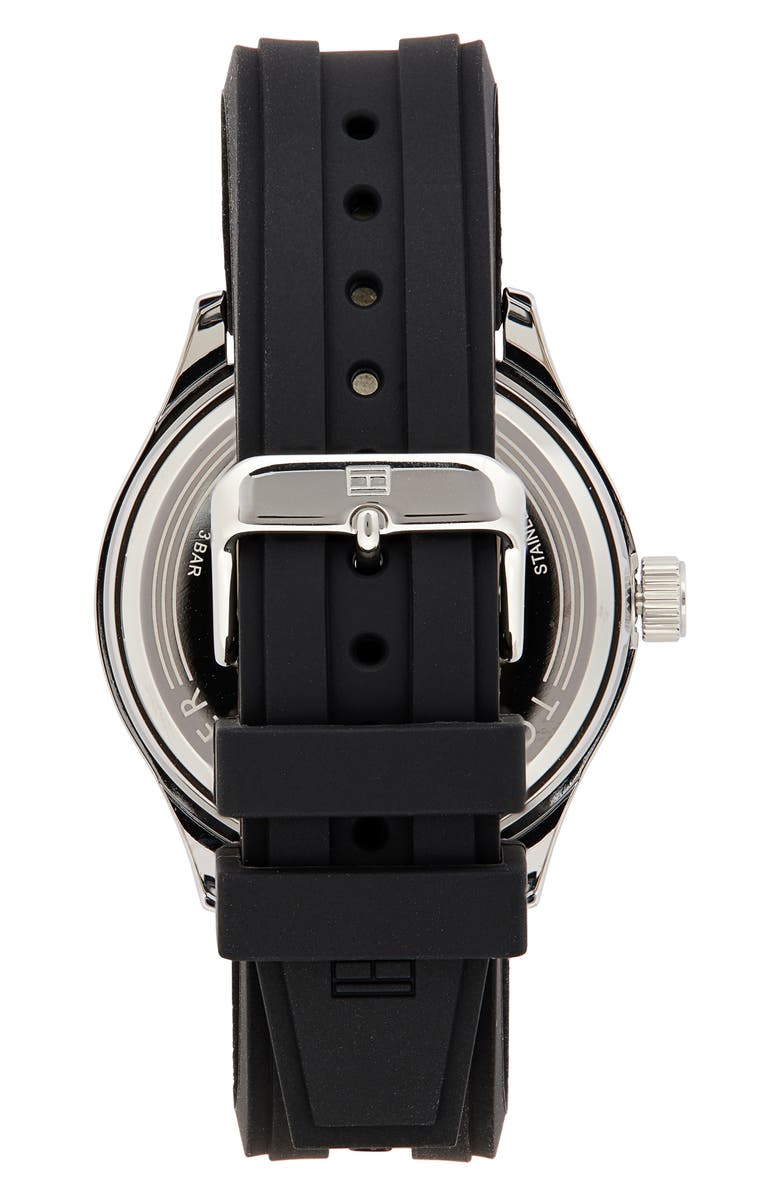 Tommy Hilfiger Essentials Silicone Strap Watch, 44mm, Alternate, color, Grey