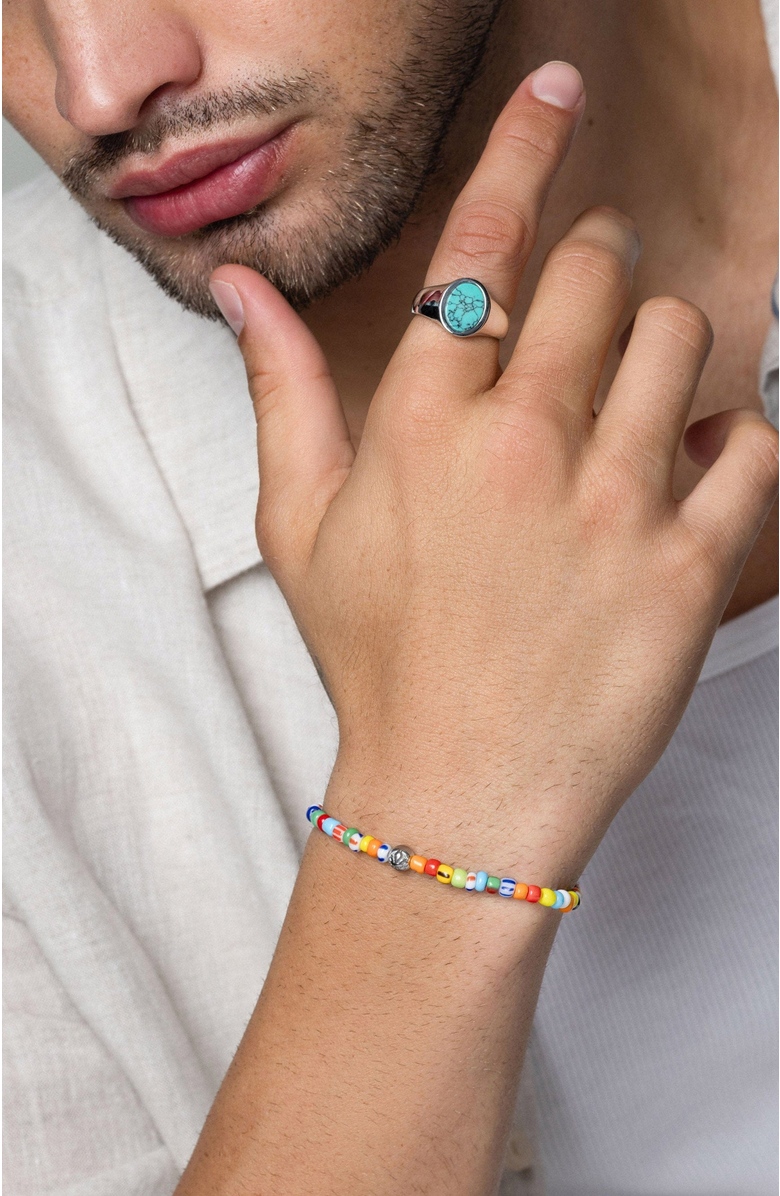 Nialaya Vintage Trifocal Beaded Wristband, Alternate, color, Multi Color