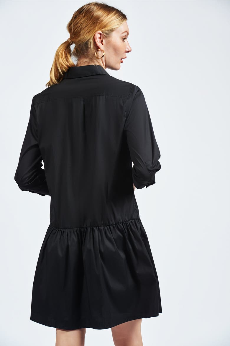 The Drop Waist Shirt Dress, Alternate, color, Black