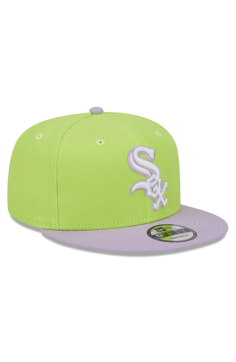 New Era Men's New Era Neon Green/Purple Chicago White Sox Spring Basic Two-Tone 9FIFTY Snapback Hat, Alternate, color,
