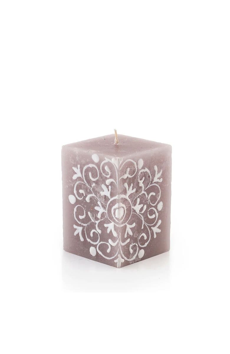 Thumbprint Artifacts Henna Brown Painted Cube Candle, Main, color, Henna Brown - 2X2x3"
