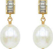 LA MENO Serene Freshwater Pearl Drop Earrings