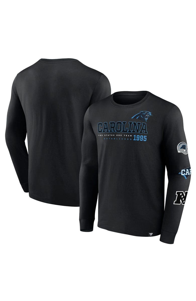 FANATICS Men's Fanatics Branded Black Carolina Panthers High Whip Pitcher Long Sleeve T-Shirt, Main, color,