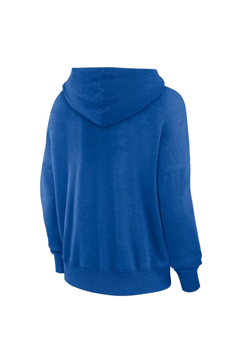 Women's Fanatics Branded Royal Los Angeles Rams Heritage Snow Wash French Terry Lace-Up Pullover Hoodie, Alternate, color, Royal