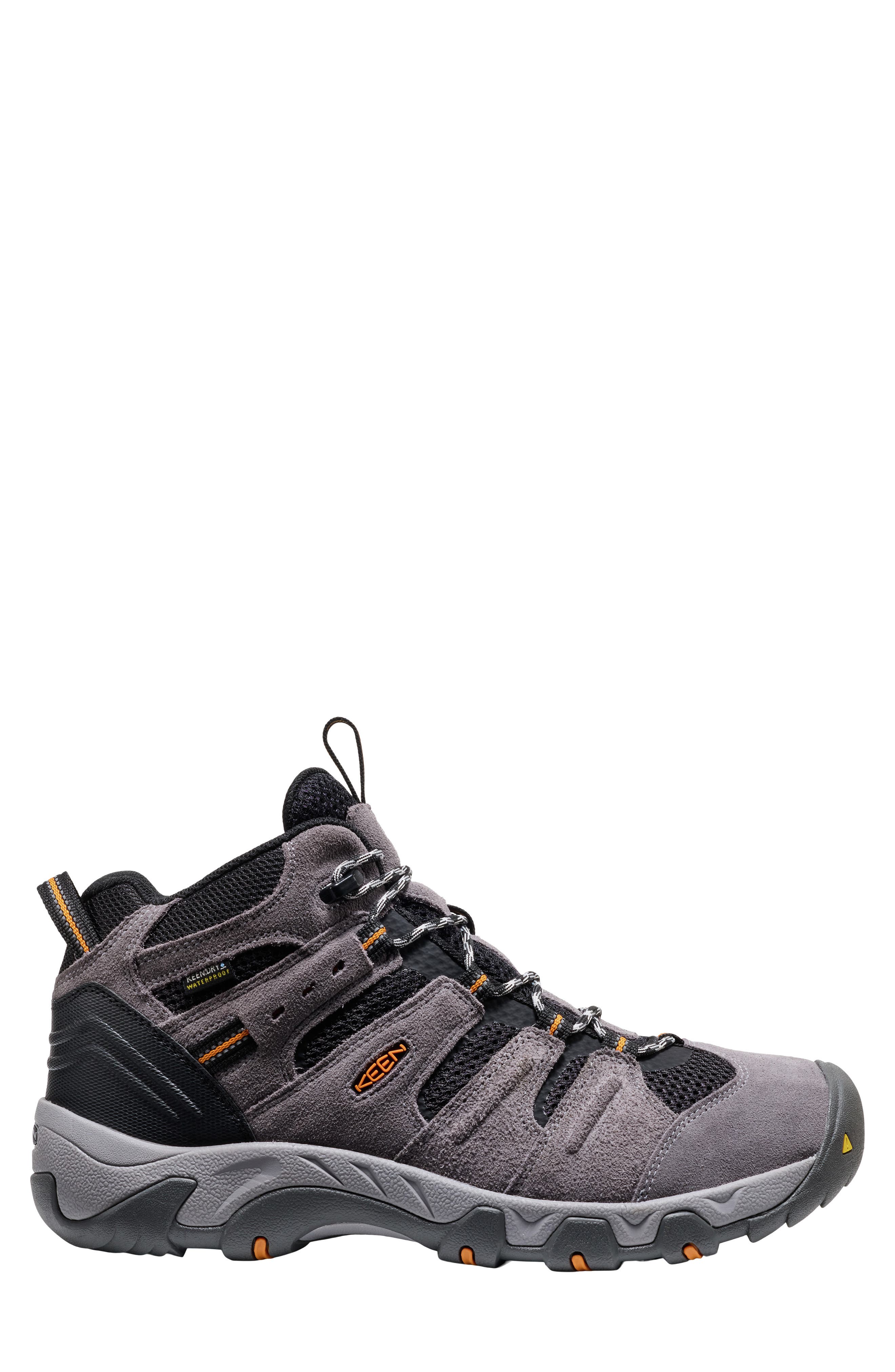 KEEN Headout Waterproof Mid Hiking Shoe, Alternate, color, Magnet/ Orange Pepper