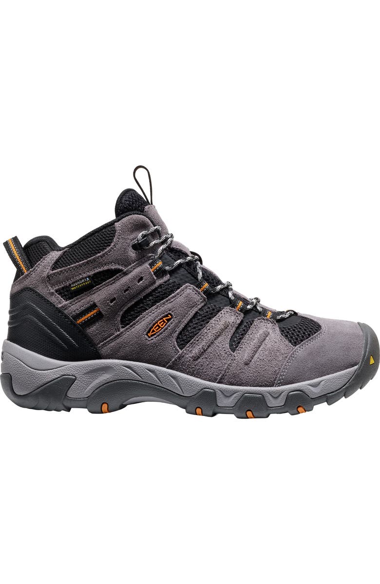 KEEN Headout Waterproof Mid Hiking Shoe, Alternate, color, Magnet/ Orange Pepper