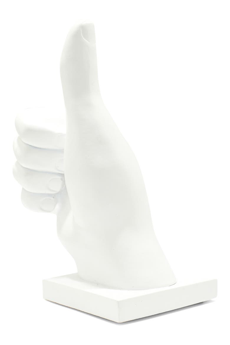Thumbs Up Sculpture, Alternate, color, WHITE