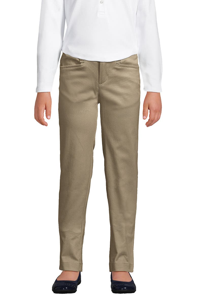 Lands' End Girls Slim Fit Stretch Chino Pants, Main, color, 