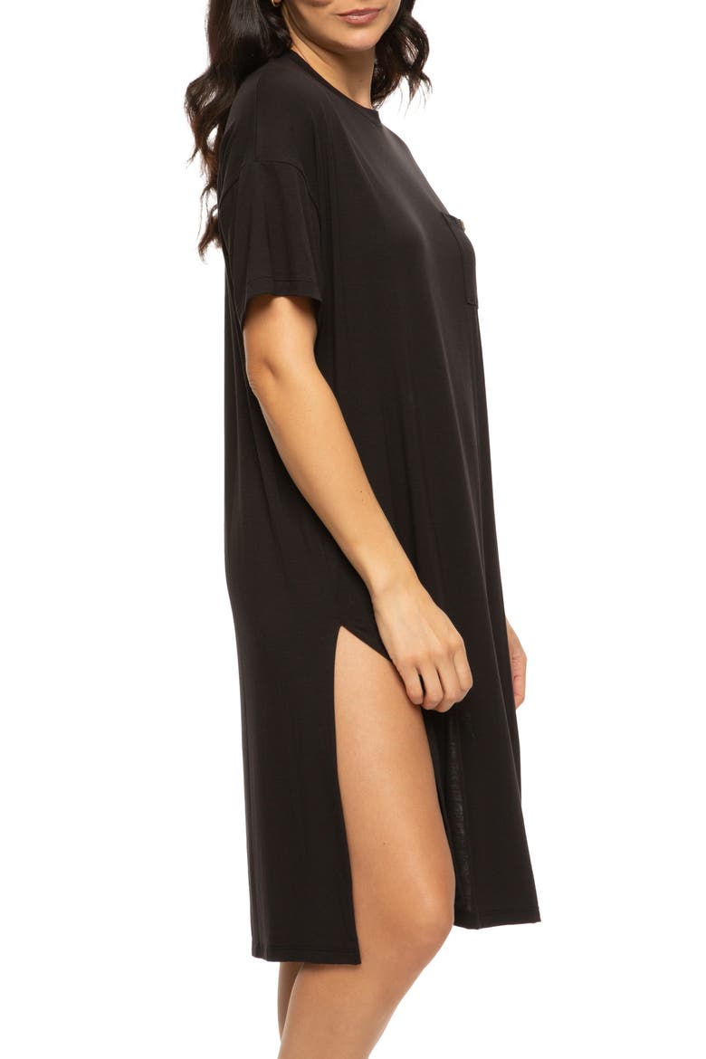 Lena Sleep Shirt, Alternate, color, BLACK