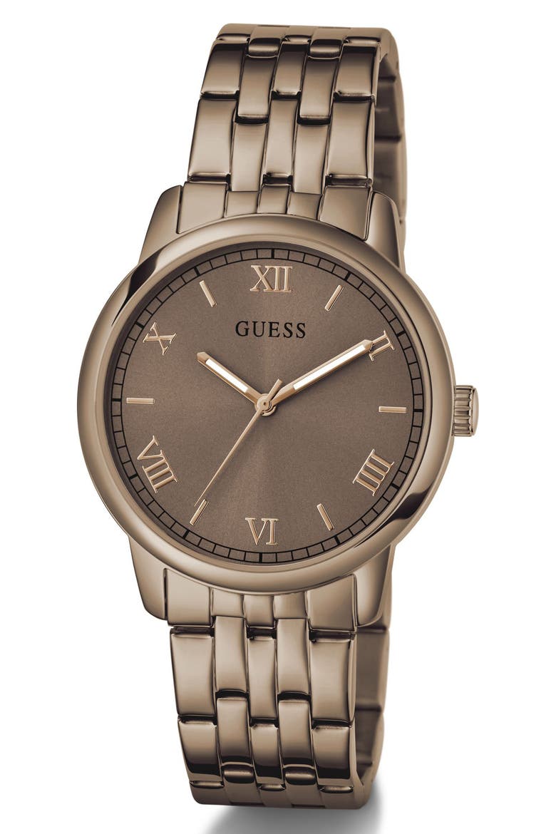 Roman Numeral Bracelet Watch, 40mm, Alternate, color, BROWN-TONE