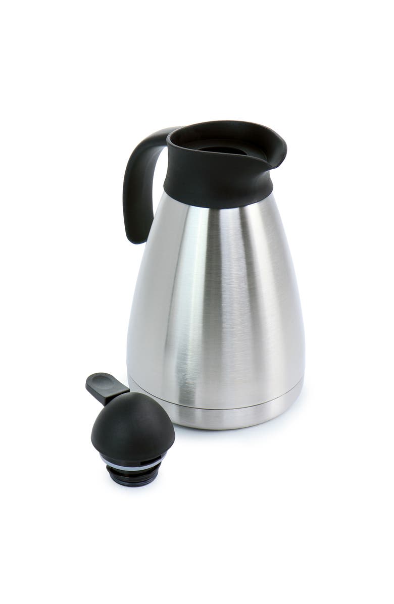 Mr. Coffee Olympia 1 Quart Insulated Stainless Steel Thermal Coffee Pot, Alternate, color, Metallic Silver