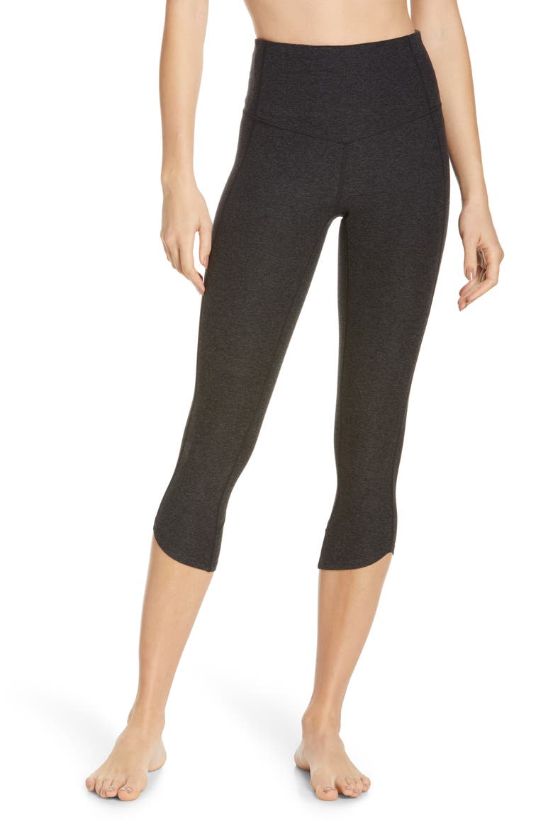 Restore Soft High Waist Tulip Crop Leggings, Main, color, BLACK