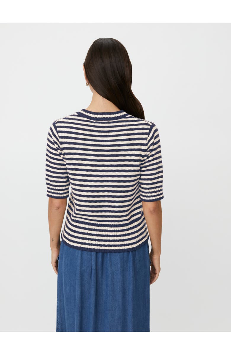 Masai Copenhagen MaFaeleen Striped Short Sleeve Sweater, Alternate, color, Navy Blazer