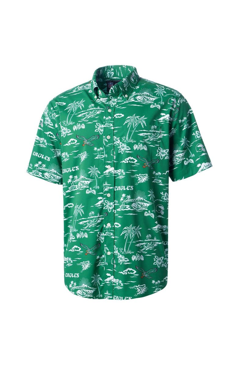 Reyn Spooner Men's Reyn Spooner Green Philadelphia Eagles Throwback Kekai Print Button-Up Shirt, Alternate, color, Green