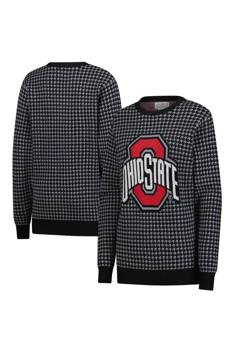 Unisex Uscape Apparel Black Ohio State Buckeyes Renew Knit Vintage Houndstooth Sweater, Alternate, color, Black