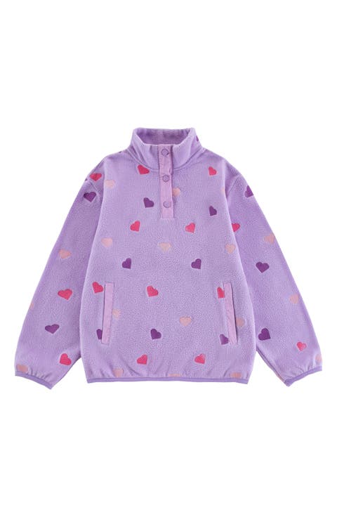 Kids' Embroidered Heart Polar Fleece Pullover