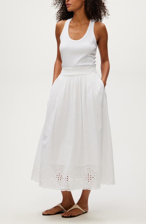 Michael Stars Grace Embroidered Eyelet Cotton Midi Skirt