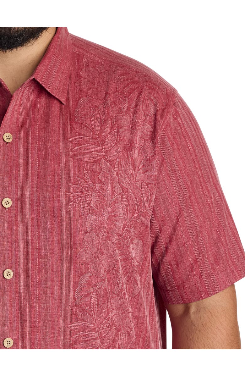 Tommy Bahama Big & Tall Maui Border Camp Shirt, Alternate, color, Deep Havana