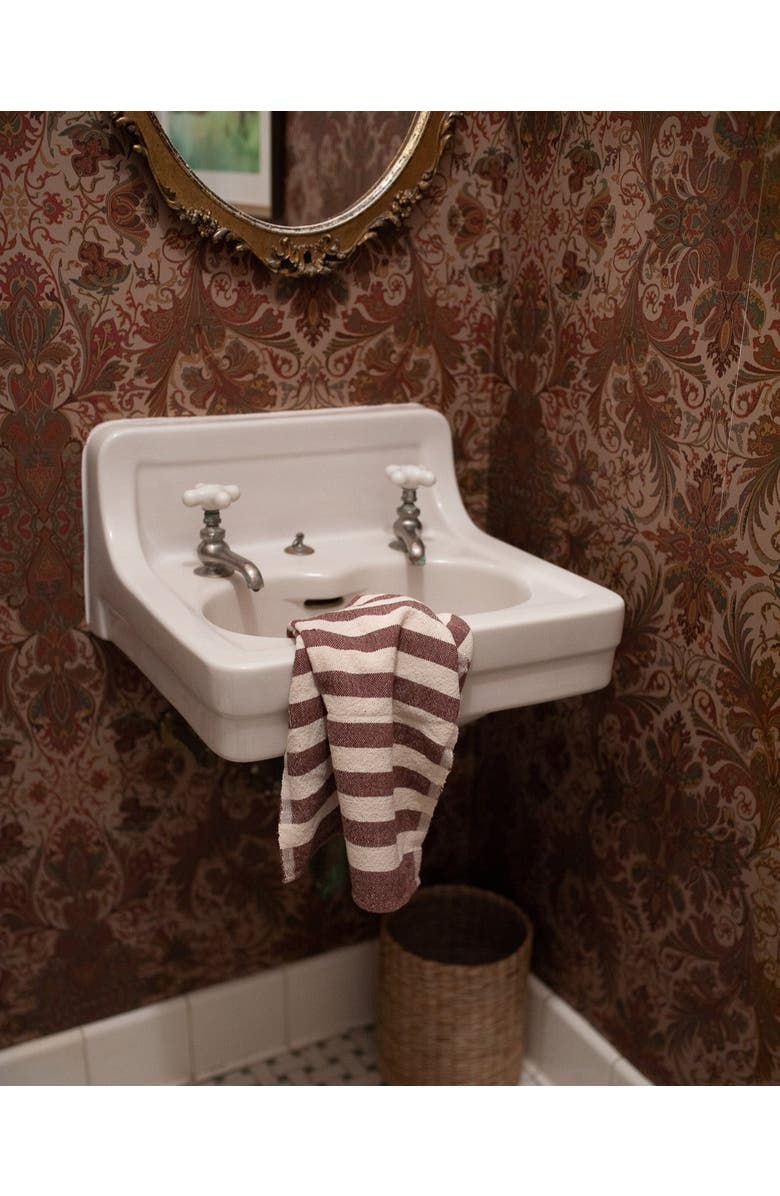 KD Weave Stripe Hand Towel, Alternate, color, Chocolate