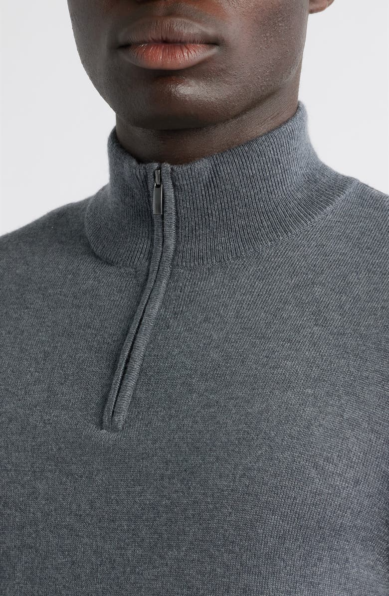Nordstrom Washable Italian Merino Wool Quarter Zip Sweater, Alternate, color, Grey Turbulence Heather