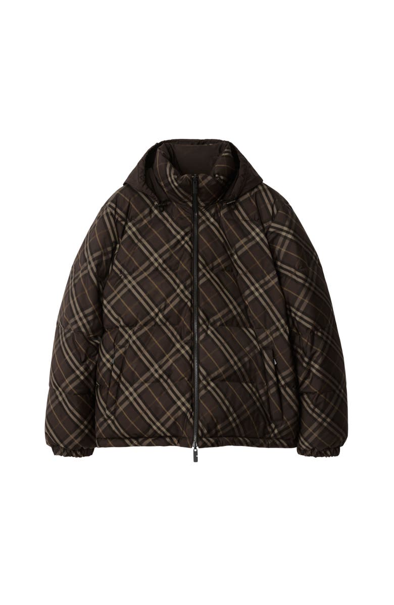 Burberry Reversible Check Snowdon Puffer Jacket, Alternate, color, Truffle Brown