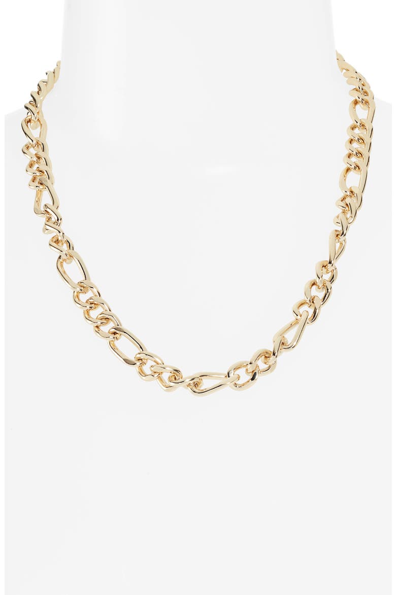 Open Curb Chain Necklace, Alternate, color, GOLD