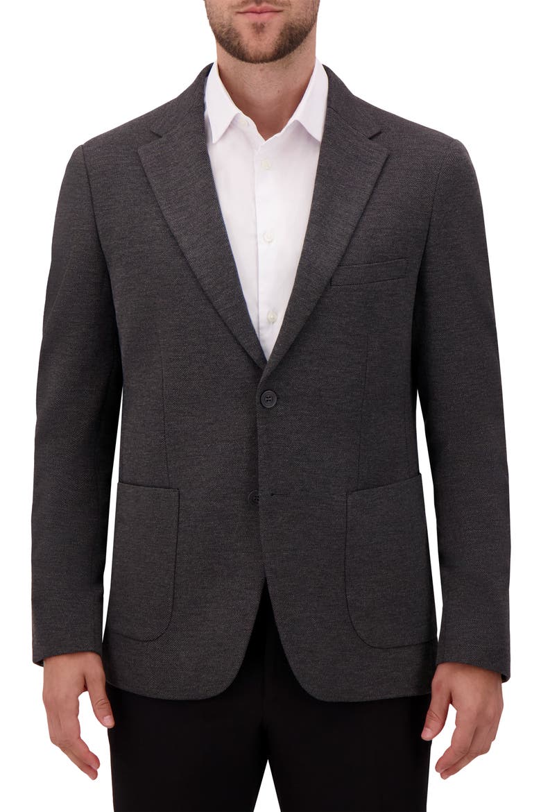 Charcoal Grey Mélange Comfort Knit Sport Coat, Main, color, CHARCOAL