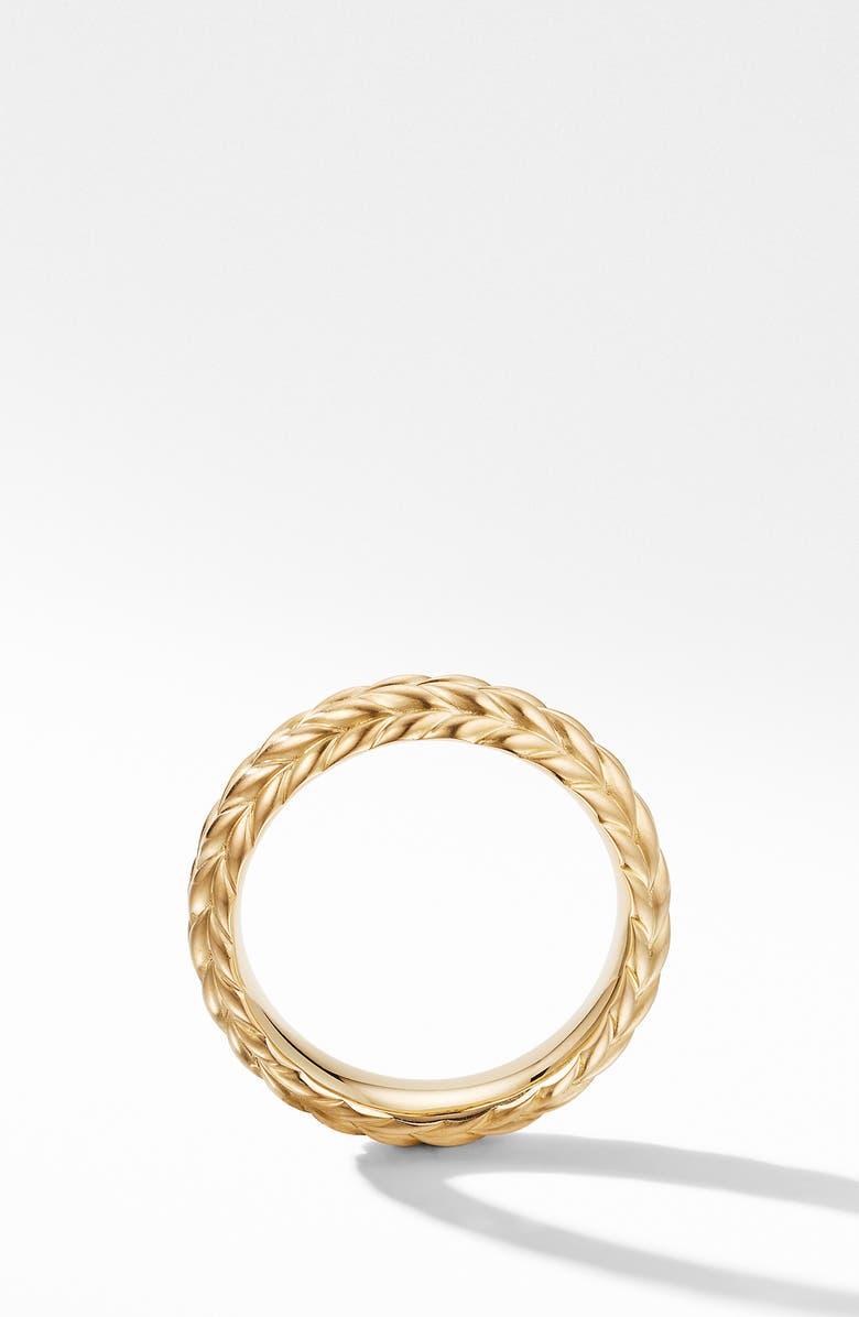 David Yurman Chevron 18K Gold Band Ring, Alternate, color,
