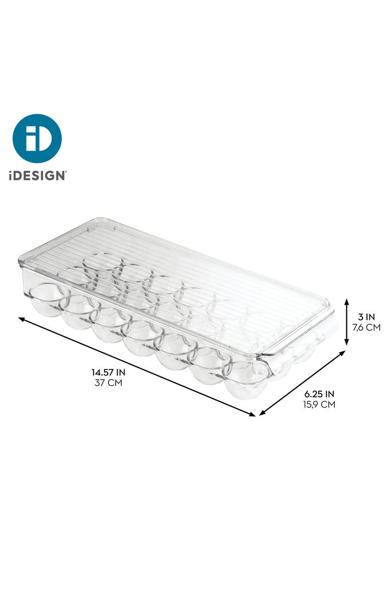 iDesign Plastic Egg Holder - Holds 21 Eggs - Set of 2 - Clear - Made in USA, Alternate, color, Clear
