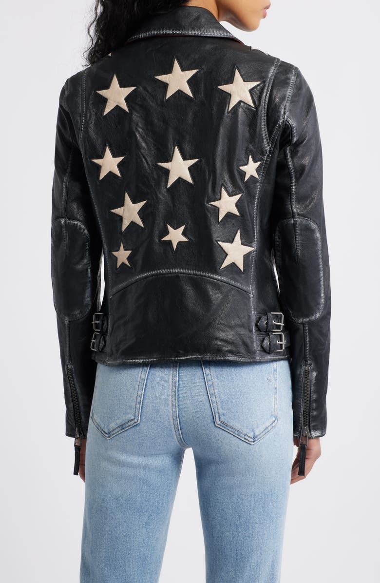 MAURITIUS Christy Leather Moto Jacket, Alternate, color, Vintage Black