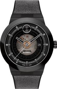 Movado Bold Fusion Automatic Mixed Media Strap Watch, 43.5mm