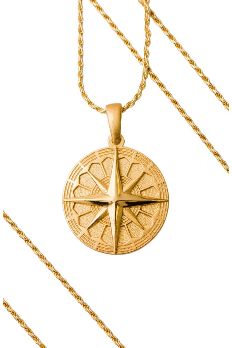 Find Your True North mandala necklace, Main, color, Gold