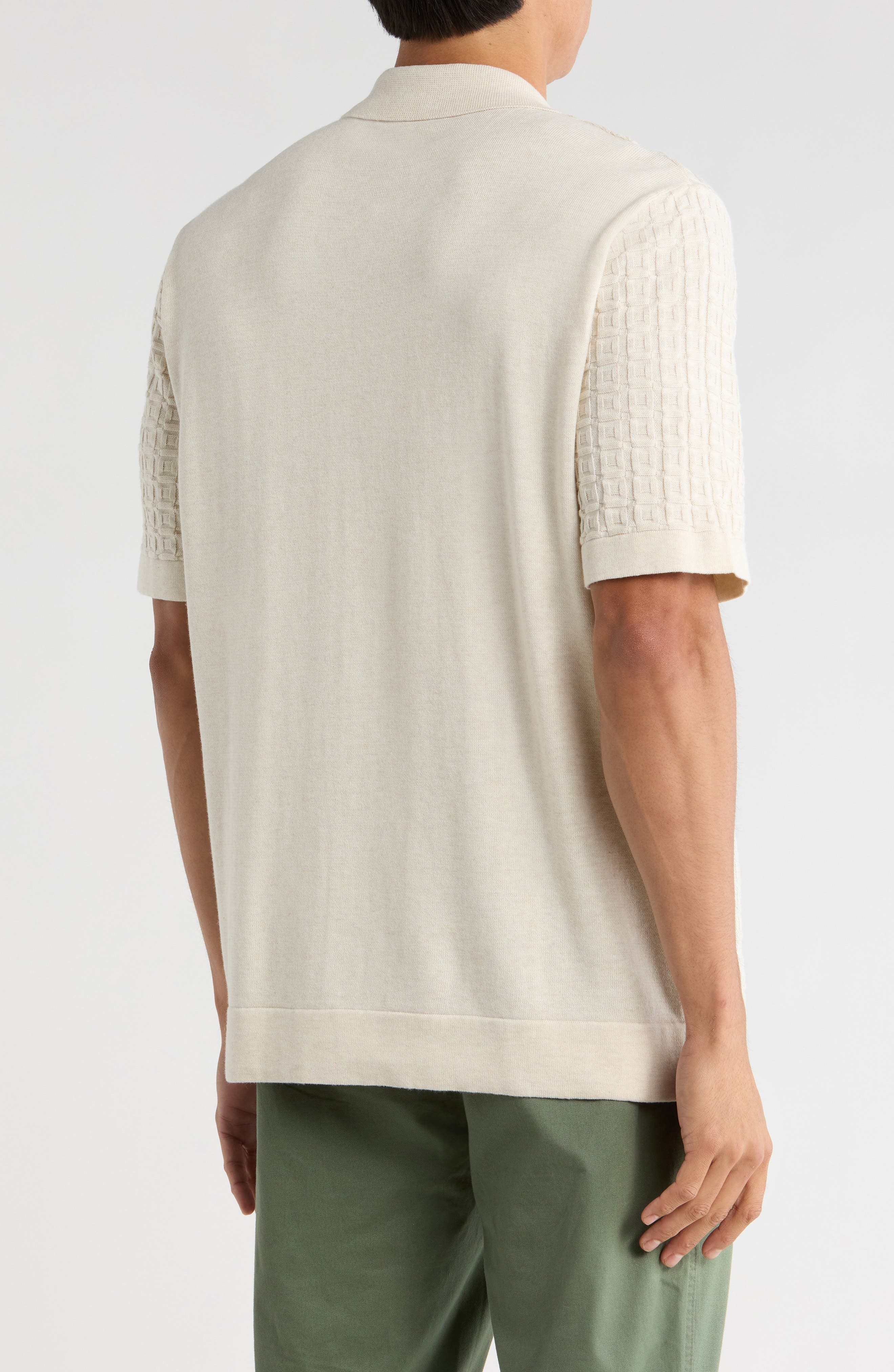 Camp Collar Short Sleeve Snap Front Sweater - image 4