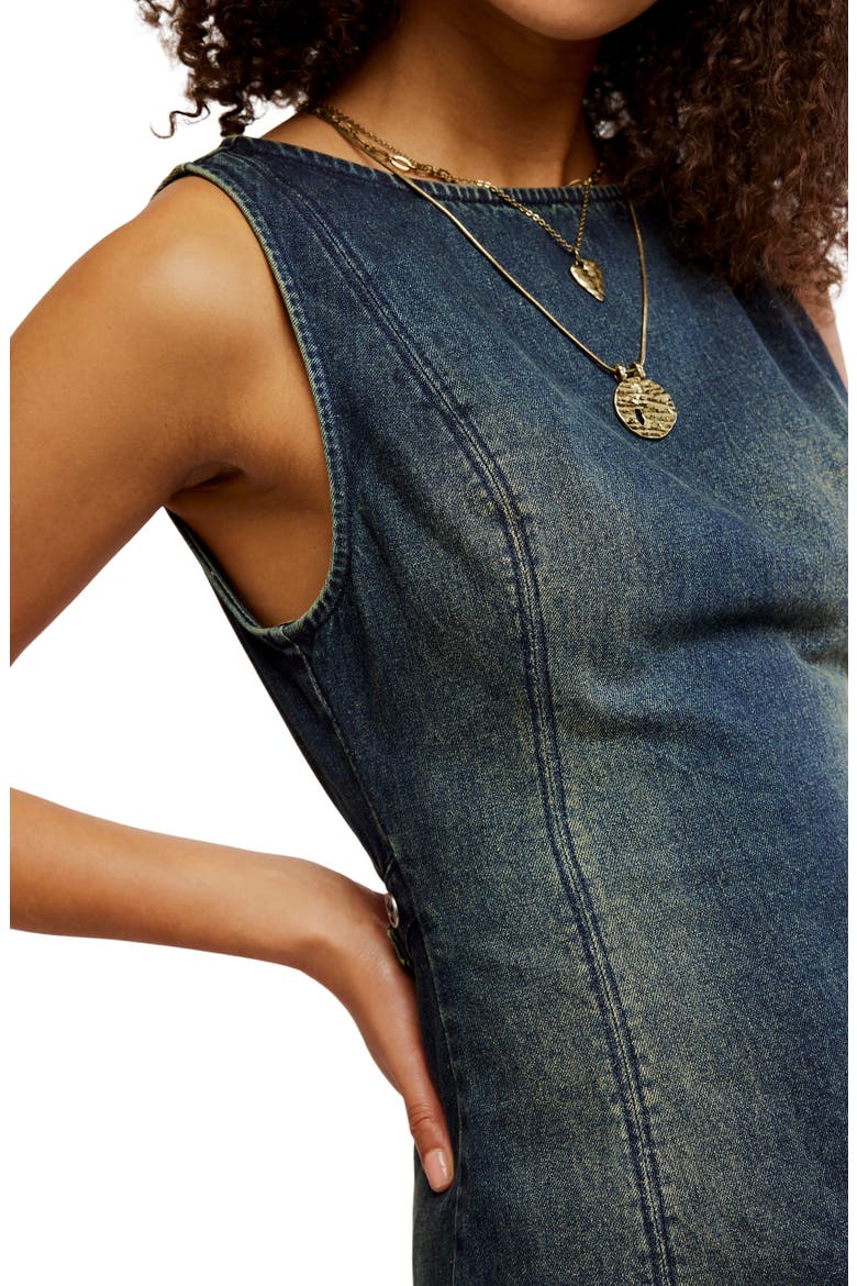 Atlas Cutout Denim Minidress, Alternate, color, VINTAGE INDIGO