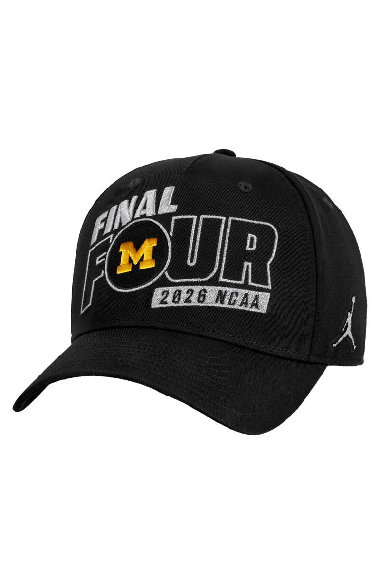 Jordan Brand Men's Nike  Black Michigan Wolverines 2026 NCAA Men's Basketball Tournament March Madness Final Four Locker Room Adjustable Hat, Alternate, color, Black