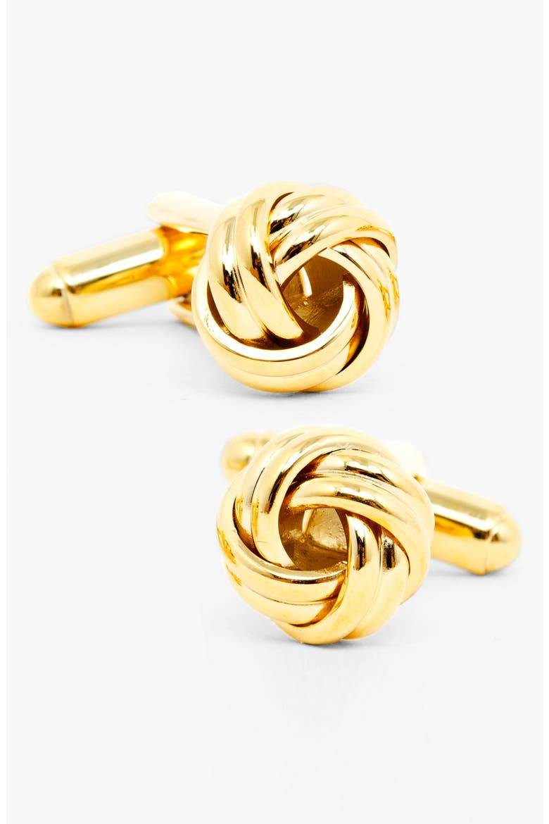 Ox and Bull Trading Co. Knot Cuff Links, Main, color, GOLD