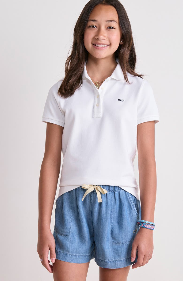 vineyard vines Kids' Stretch Cotton Piqué Polo, Alternate, color, White Cap