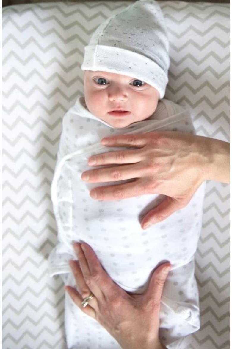 Adjustable Swaddle Blanket 2 Pack, Alternate, color, Grey Chevron & Polka Dot