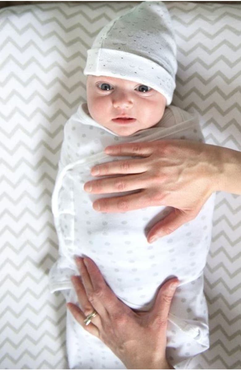 Ely's & Co. Adjustable Swaddle Blanket 2 Pack, Alternate, color, Grey Chevron & Polka Dot