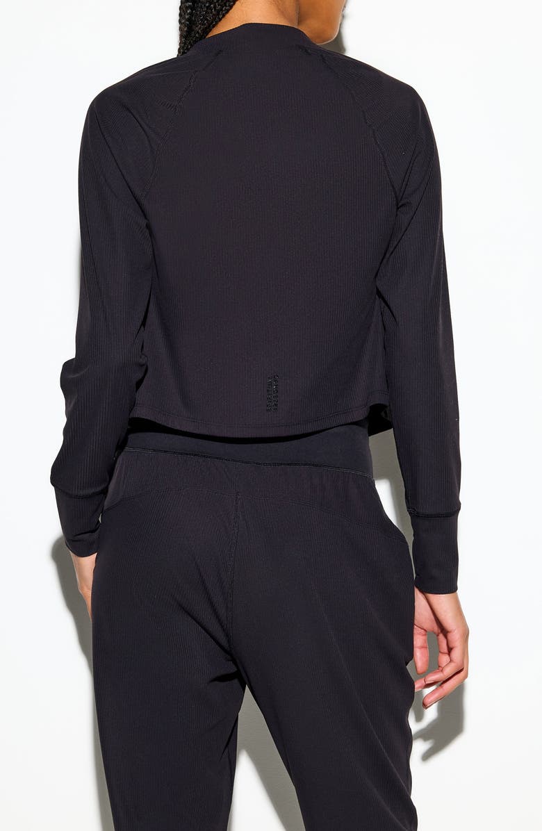 Spiritual Gangster Rowan Rib Pull-On Pants, Alternate, color, Black