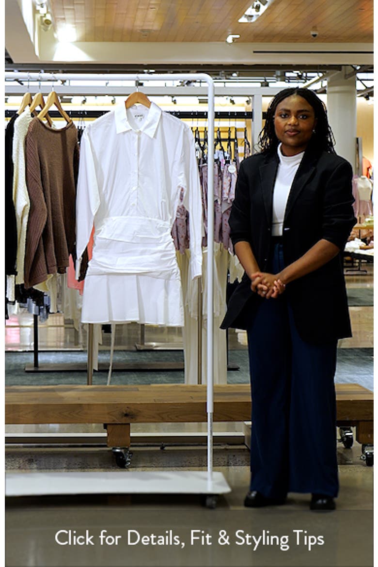 Indya Long Sleeve Stretch Cotton Mini Shirtdress video