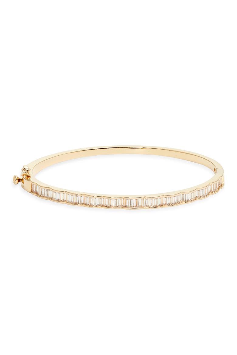 Channel Set Cubic Zirconia Bangle, Main, color, CLEAR- GOLD