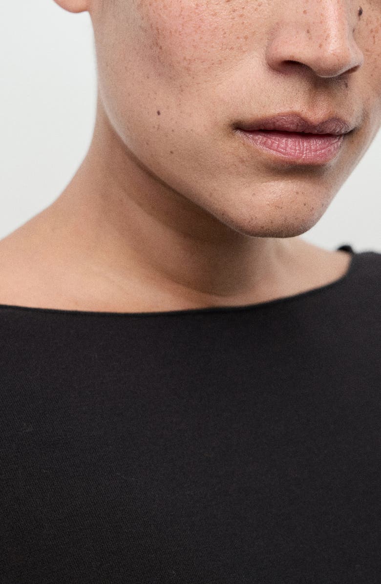 MANGO Boatneck Top, Alternate, color, Black