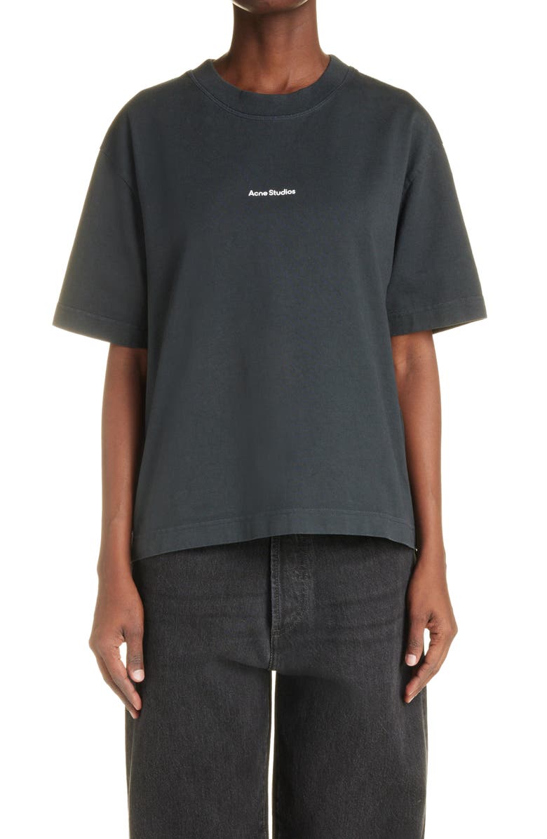 Acne Studios Logo Graphic Cotton Tee, Main, color,