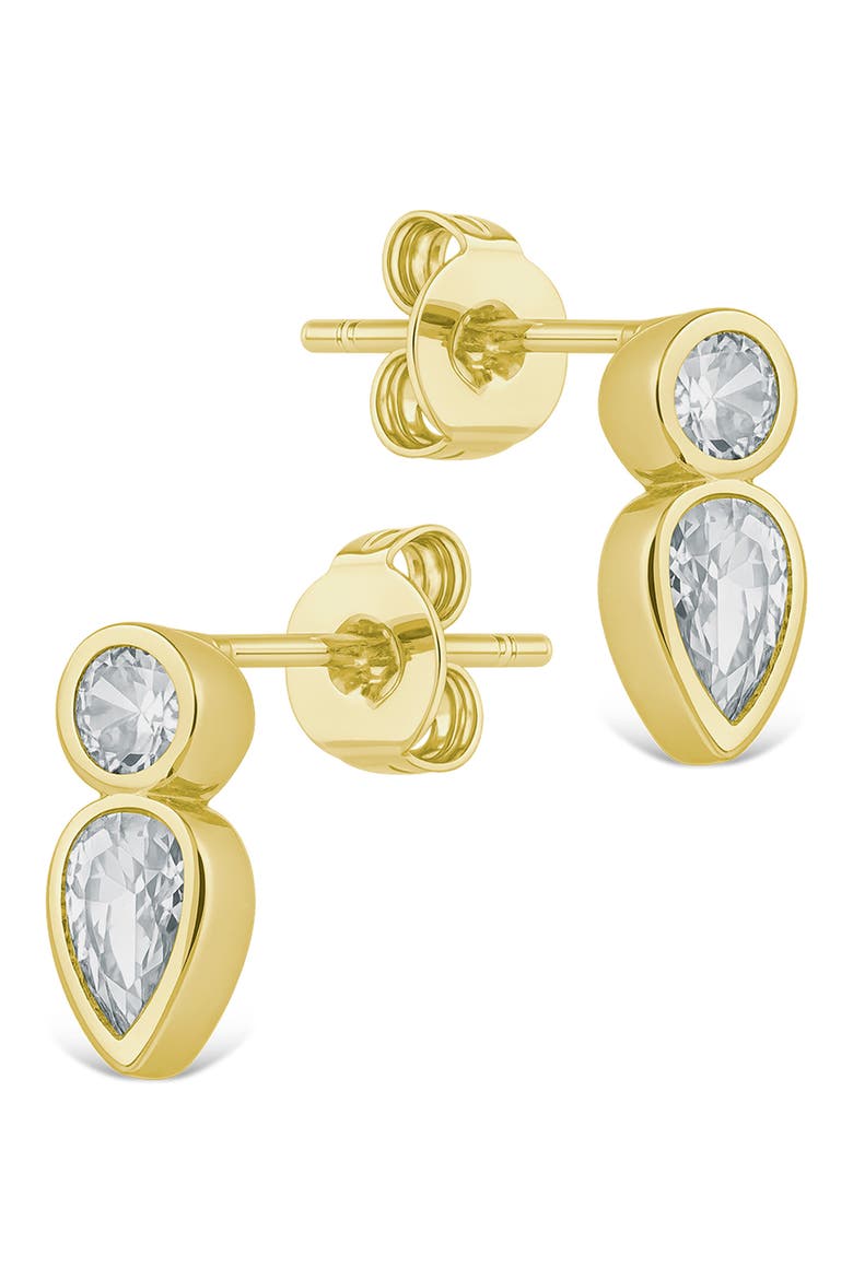 Helen Teardrop Duo Stud Earrings, Alternate, color, GOLD