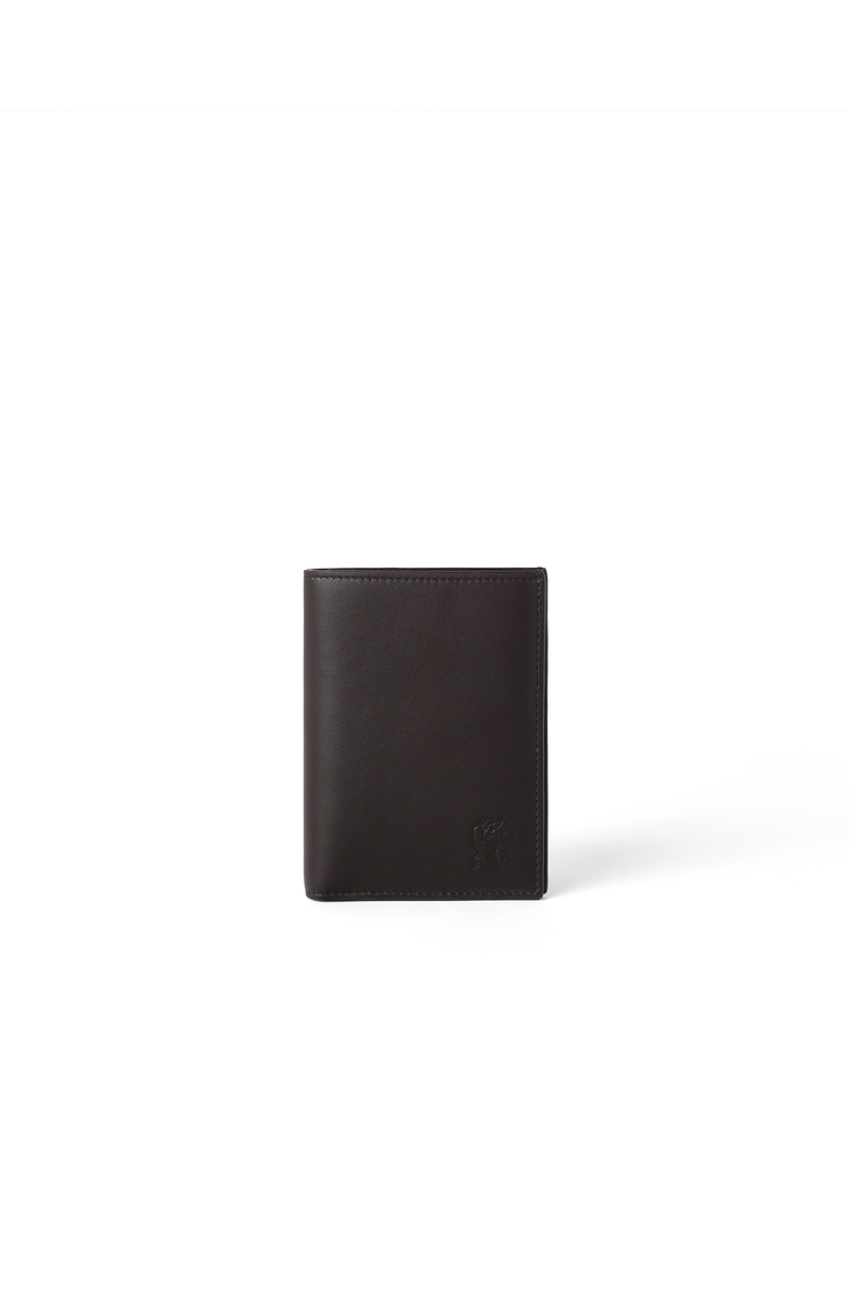 Brunello Cucinelli Calfskin passport holder, Main, color, Rust Brown