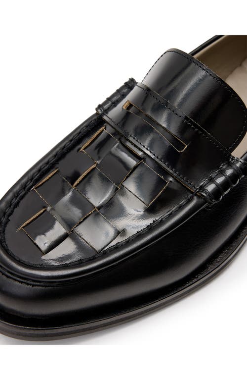 Allsaints Bloom Woven Penny Loafer In Black