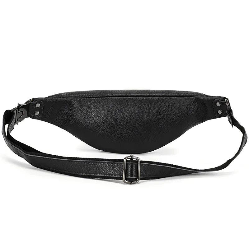 STEEL HORSE LEATHER The Walcott Leather Waist Bag | Black Leather Fanny Pack, Alternate, color, Black