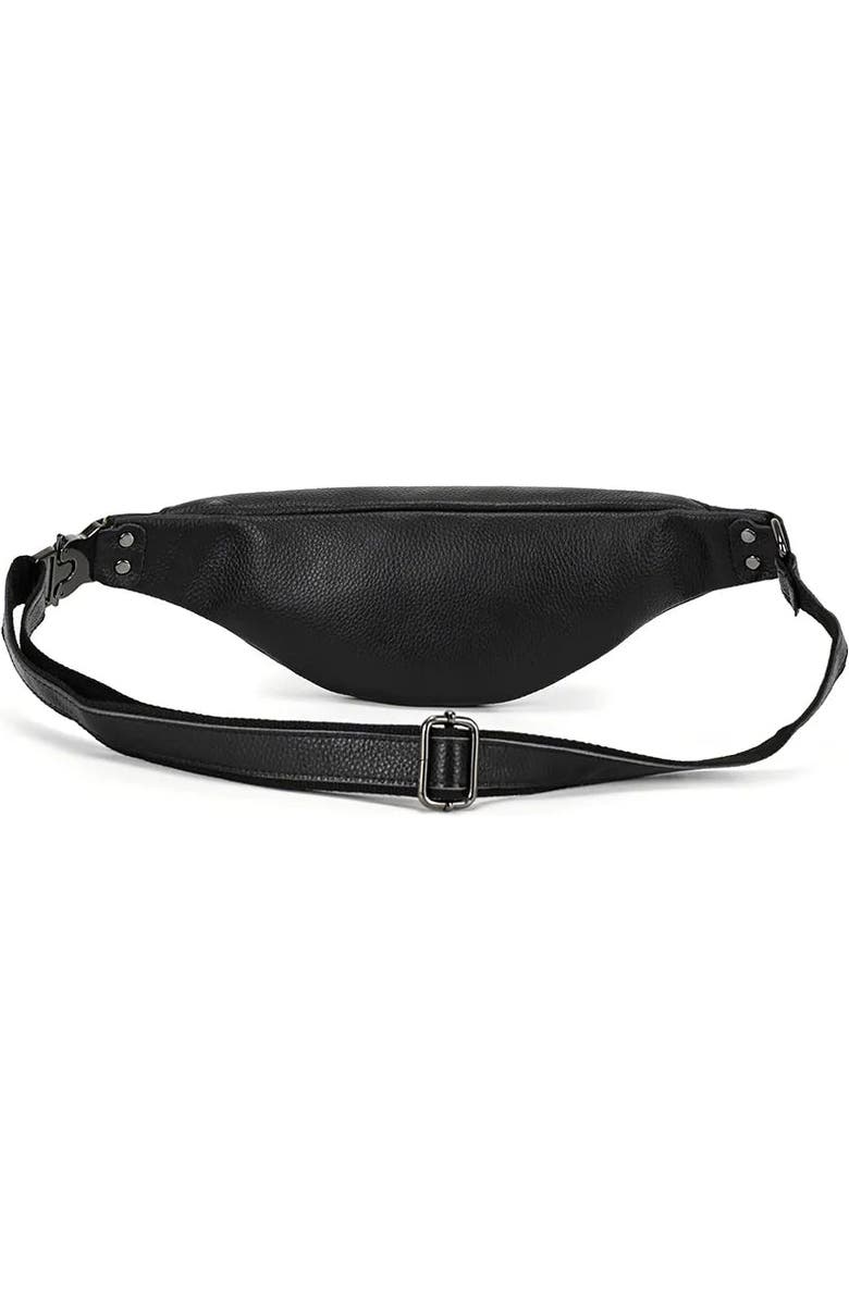 STEEL HORSE LEATHER The Walcott Leather Waist Bag | Black Leather Fanny Pack, Alternate, color, Black