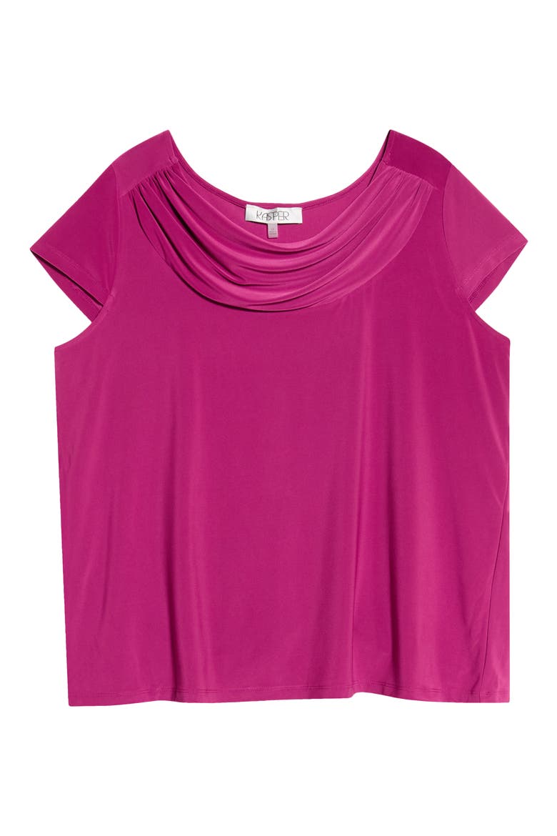 Cowl Neck Cap Sleeve Top, Alternate, color, CERISE